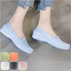 백야드패밀리 레인슈즈 방수 로퍼 여성 로우힐