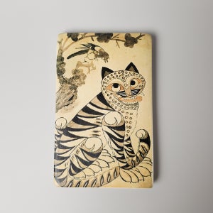 작호도 까치와 호랑이 전통 민화 도자기 액자 도판 인테리어 핸드메이드 소품 세라토이