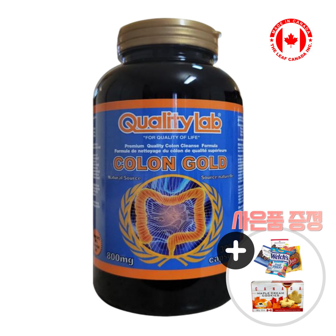 퀄리티랩 <b>콜론 클렌즈</b> 차전자피 콜론 골드 영양제 800mg 300캡슐