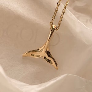 고래꼬리 팬던트 14k 18k 돌고래 목걸이