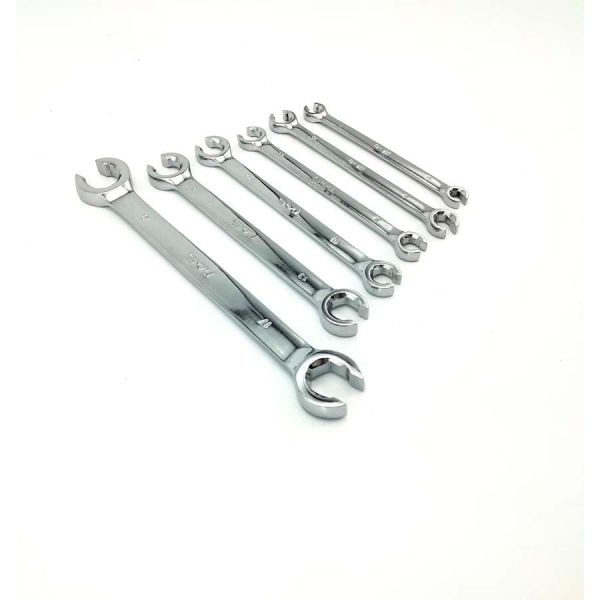 수공구 렌치 세트 양구 스패너 6Pcs 미터법 플레어 너트 키트 6mm-19mm <b>가스</b> 브레이크 AC 디젤 라인용