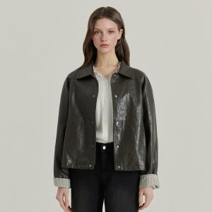 [클라비스] 싱글 블루종 페이크 레더자켓_CVJLG1203Q