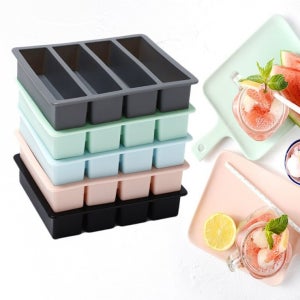 4구 사각 스틱형 얼음틀 실리콘 아이스몰드 얼음트레이