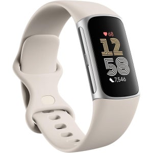 [FITBIT] 핏빗 차지 6 피트니스 트래커, 구글 앱 지원, 운동 기구에서 심박수 측정, GPS, 건강 관리 도구 등 다양한 기능 제공, 원 사이즈 (S 및 L 밴드 포함)