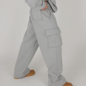 기모 봄합포 포켓 카고와이드팬츠 스트링 레이어드맨투맨 일상 운동 커플셋업 가능