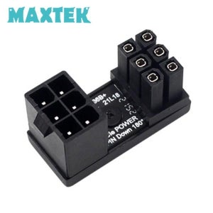 맥스텍 그래픽카드 전원 VGA 6Pin DOWN U형 연장 젠더 180도 꺾임