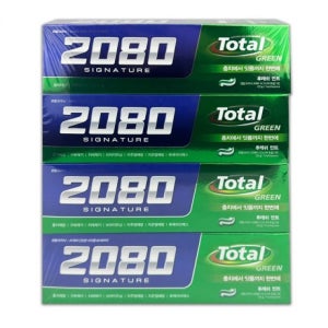 2080 시그니처 토탈 그린 125g × 4P -TJ 2080치약 치약 칫솔 양치 양치질 치과 가글