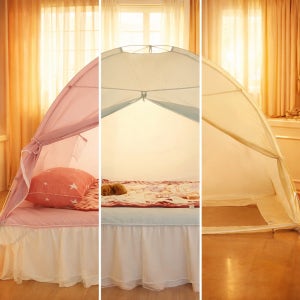 원터치 난방텐트 싱글 실내 거실 침대 외풍차단 수면 단열 보온 방한