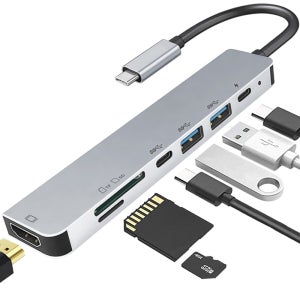 mi200 USB C타입 허브 맥북 노트북 연결용 7IN1 멀티 포트