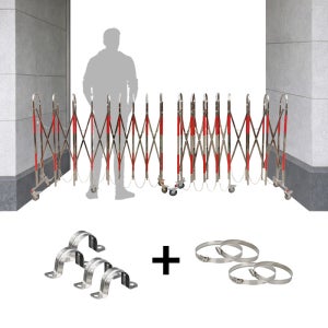 이동식 접이식 자바라 바리케이트 높이 1.1M 2개 1세트 벽고정세트 보안 바퀴식 펜스