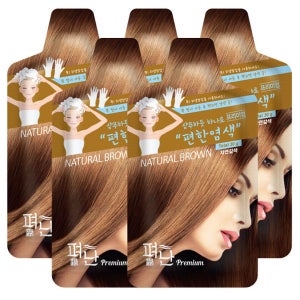 [유통기한 26년 8월23일까지] 펴난 편한염색 샴푸하듯 하나로 새치 염색약 내츄럴브라운