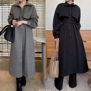 트렌치원피스 결혼식복장 겨울 결혼식 하객룩 원피스 66사이즈