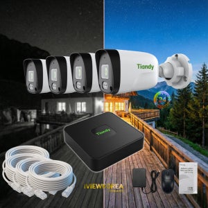 티앤디 4채널 IP CCTV 자가설치 세트 PoE (야간컬러) 실내 실외 보안카메라
