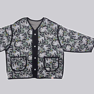 성인용 호작도 자개블랙 깔깔이 패딩점퍼