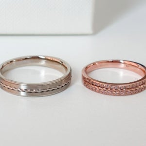 브리예뜨 18k 꼬임 트위스트 커플링 남자 여자 무광 큐빅 반지 데일리 금반지 약지