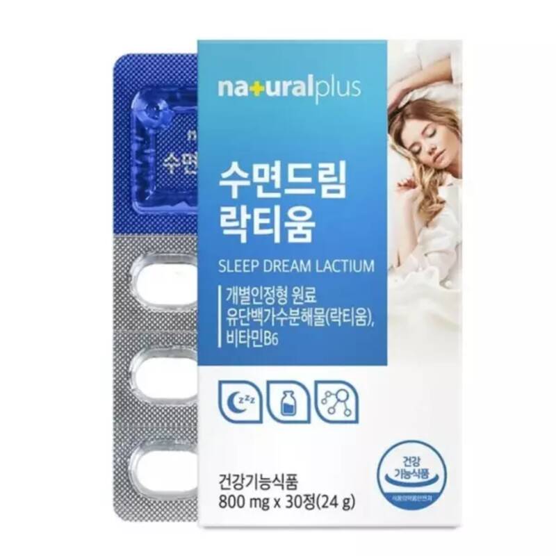 메온셀 <b>내추럴플러스 깊은잠</b>어려움 뒤척임반복 수면포뮬러 비타민B6 30정, 1개