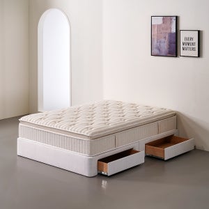 바로슬립 맞춤사이즈 평상형 무헤드 수납 서랍 침대 패브릭 파운데이션, 높이 25cm