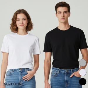 [3PACK SET] 바톨리니 남녀공용 순면 라운드 반팔 티셔츠 3팩 30수 무지 반팔티 (M~5XL)