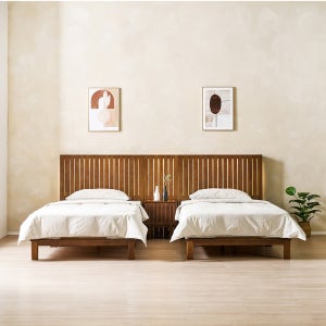 허밍트리 어반네이처 월넛 원목침대 부부 트윈 침대프레임
