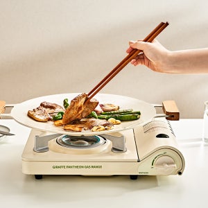 지라프 휴대용 가스레인지 크림아이보리 가정용 가스레인지 GPI 01B