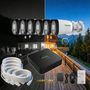 [야간컬러카메라] 펜션 실외 농막 6채널 티앤디 IP CCTV 자가설치 PoE 세트