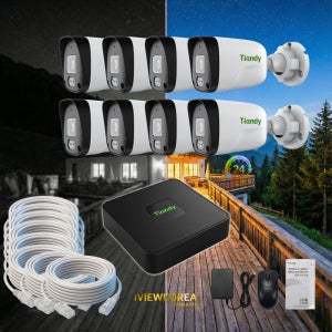 [야간컬러카메라] 펜션 실외 농막 8채널 티앤디 IP CCTV 자가설치 PoE 세트