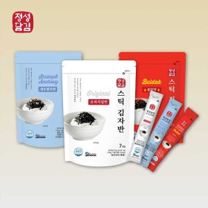정성담김 스틱 김자반 오리지널 새우멸치 불닭맛 돌자반 3개