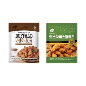 마니커에프앤지 버팔로치킨윙 1kg + 핫스파이스윙골드 1kg 버팔로봉 버팔로윙