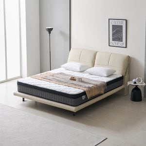 라로퍼니처 스위트 LED 1800 가죽 호텔식 라지킹 침대 LK 유로탑 매트리스 포함