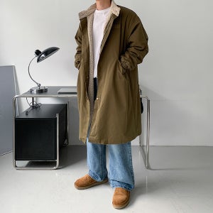 양털 안감 코튼 면 롱 빈티지 야상 (2color)