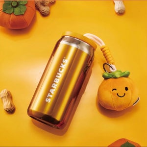 스타벅스 텀블러 2026 스벅 MD 중국 신춘 행운 에디션 375ml, 소다 캔 스테인리스 컵+감 키링