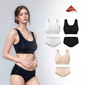 비비안 라이크라 핏미인 노와이어 실리콘 보정 런닝 브라팬티세트