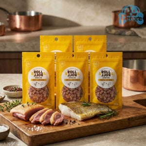 브리더랩 강아지간식 육포 져키 훈련용 간식 롤롤 오리+대구포, 100g, 5개