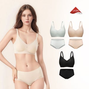 비비안 라이크라 핏미인 노와이어 실리콘 보정 후크 브라팬티세트