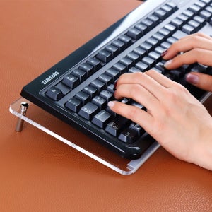 아크릴 투명 키보드 받침대 손목받침 보호대 팜레스트 풀배열 45x17cm