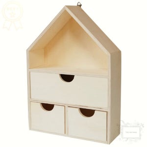 하우스 3구 서랍 원목 보관함 나무 서랍장 인테리어 수납 소품 [옵션수량확인]