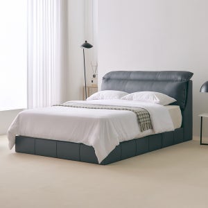 바로슬립 오비아 오리털내장 헤드보드 호텔식 가죽침대, 높이 20cm