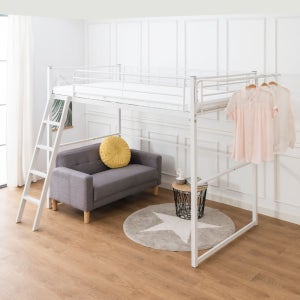 미코퍼니처 비앙카 철제 벙커침대 본넬 매트리스, SS(슈퍼싱글), 화이트