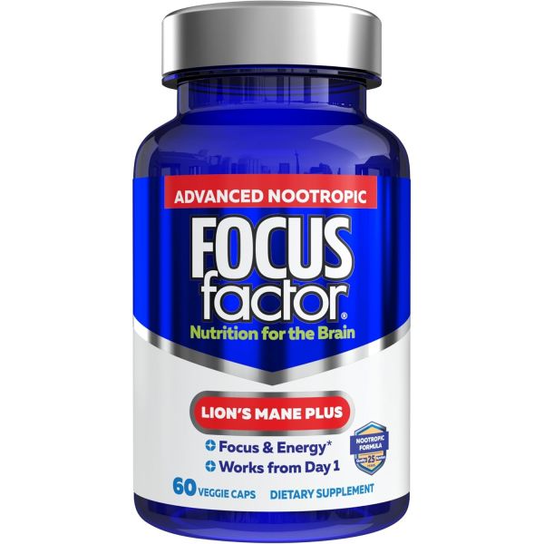 포커스 팩터 라이온스 메인 플러스 고급 뉴로픽 L<b>테아닌 카페인</b> 에너지 Focus Facr