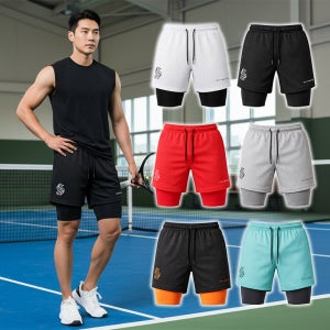 쿨쉐어 남자 투인원 레깅스 반바지 러닝 쇼츠 헬스복 운동복 트레이닝 팬츠 MY41