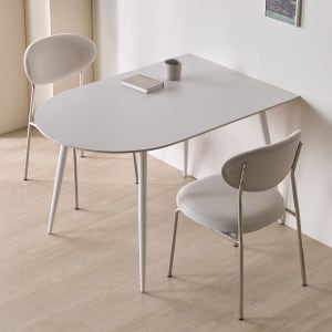 알레트 애셔 포세린 세라믹 식탁 2인용 4인용 반타원 테이블