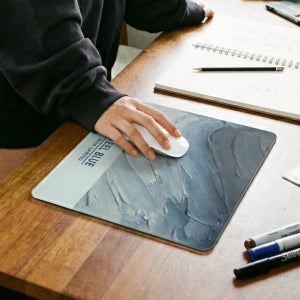 강화유리 마우스패드 유리패드 데스크테리어 STEEL BLUE, M