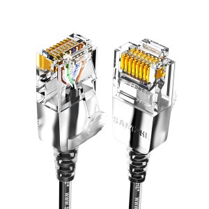 삼지 울트라 슬림 CAT6A 초고속 기가 랜선 블랙 10m SZH-6100