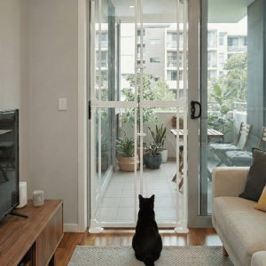 아토주 하이맥스 프리미엄 클리어 185cm 고양이 방묘문 안전문 중문 펜스 무타공 양문형