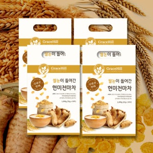 그레이스힐 쌀눈이 들어간 현미 천마차 콘프레이크 50포 20g, 4개