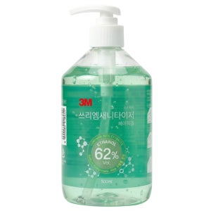 (3개세트) 3M 손소독제 새니타이저 500ml 베이직겔 9262 손소독겔 핸드 세정제 펌프형