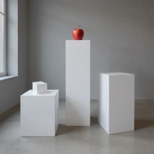 화이트 전시대 사각스툴 기본사이즈 전시다이