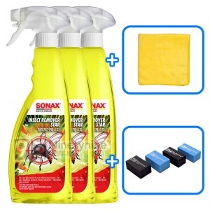 소낙스 벌레제거제 스타-750ml 3개+타월&도어가드 자동차 차량 버그 크리너 얼룩 새똥 송진