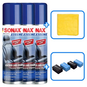 소낙스 익스트림 가죽클리너-250ml 3개+타월&도어가드 자동차 차량 실내 시트 코팅