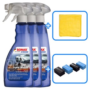 소낙스 익스트림 내외장 플라스틱 디테일러-500ml 3개+타월&도어가드 자동차 트림 세정 코팅 복원제